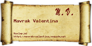 Mavrak Valentina névjegykártya